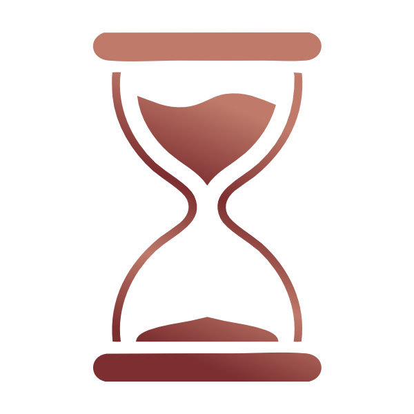 Simplified sand hourglass icon on a white background